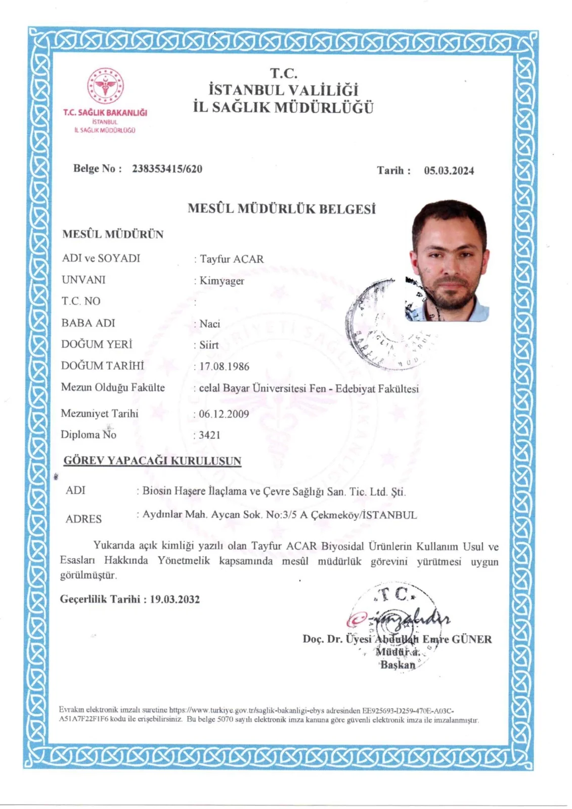 Hakkımızda 3 mesul müdürlük belgesi